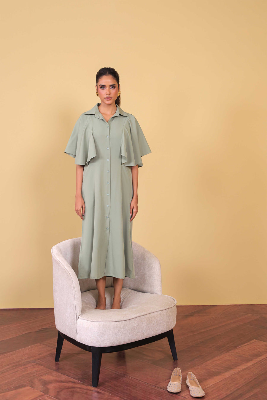 Cape Sleeve Dress