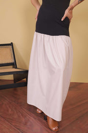 Off-Shoulder Contrast Maxi