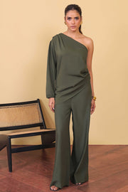 Flared Olive Trouser