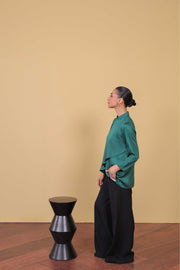 Teal Green Overlapping Blouse