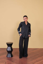 Contrast Trim Tailored Trousers