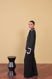 Contrast Trim Tailored Trousers