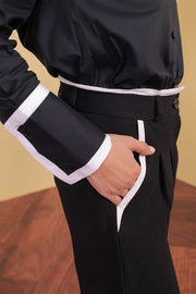 Contrast Trim Tailored Trousers