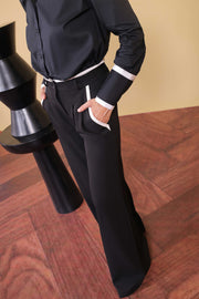 Contrast Trim Tailored Trousers