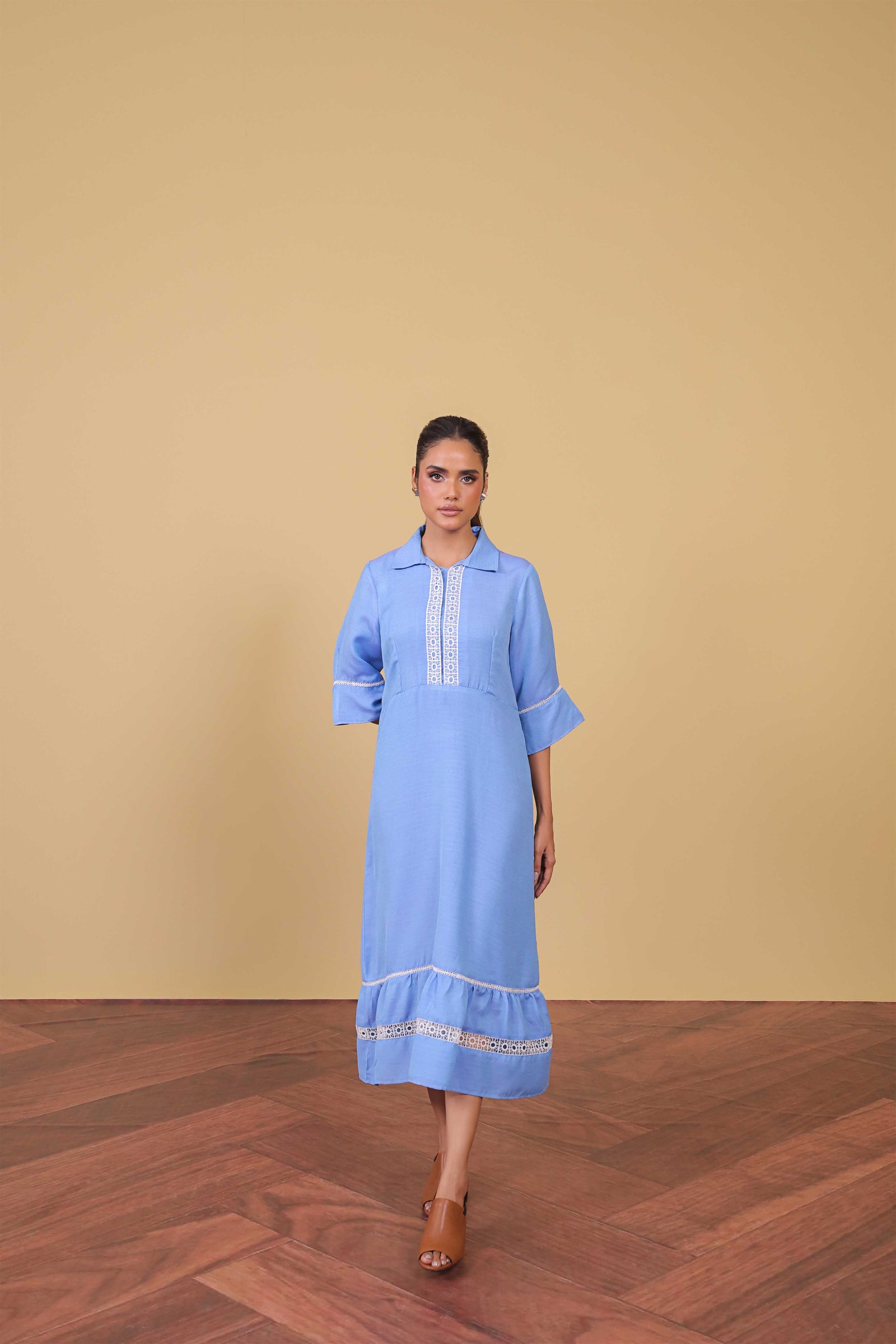 Sky Lace Midi Dress