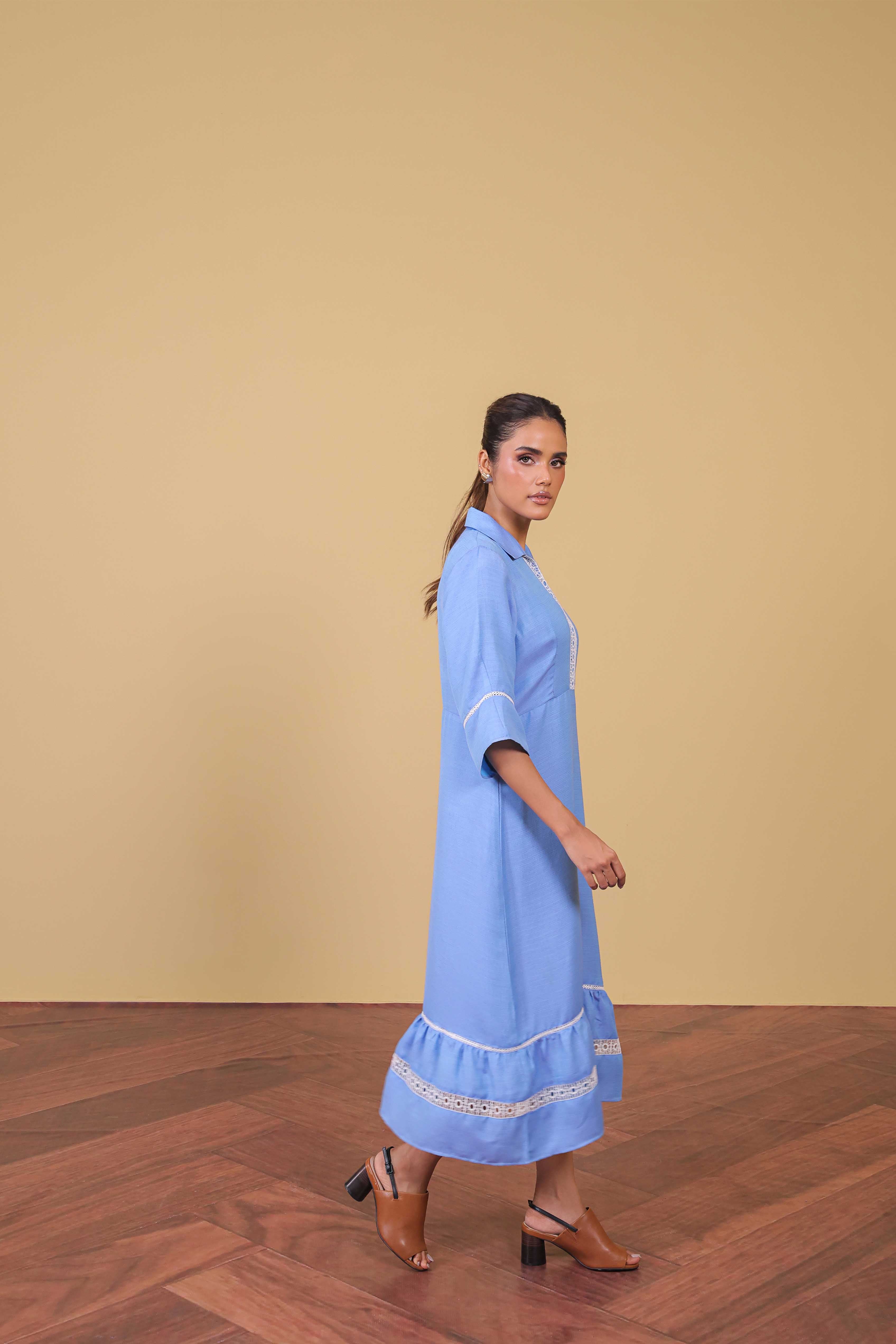 Sky Lace Midi Dress