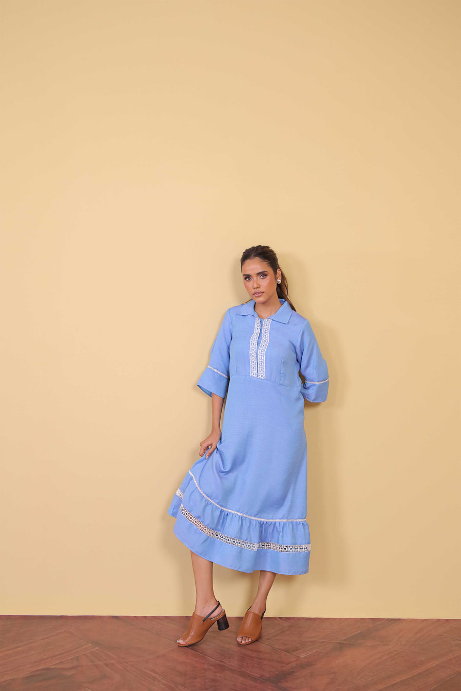 Sky Lace Midi Dress