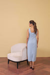 Powder Blue Zip Front Dress