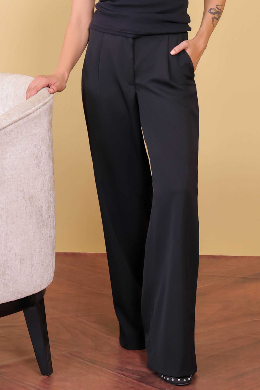 Black Pleated Trouser