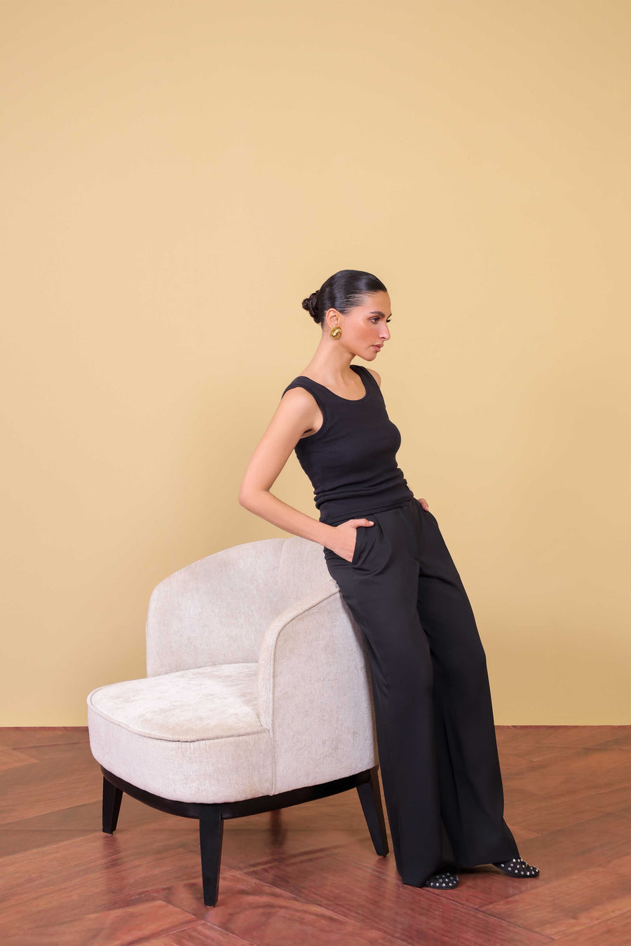 Black Pleated Trouser