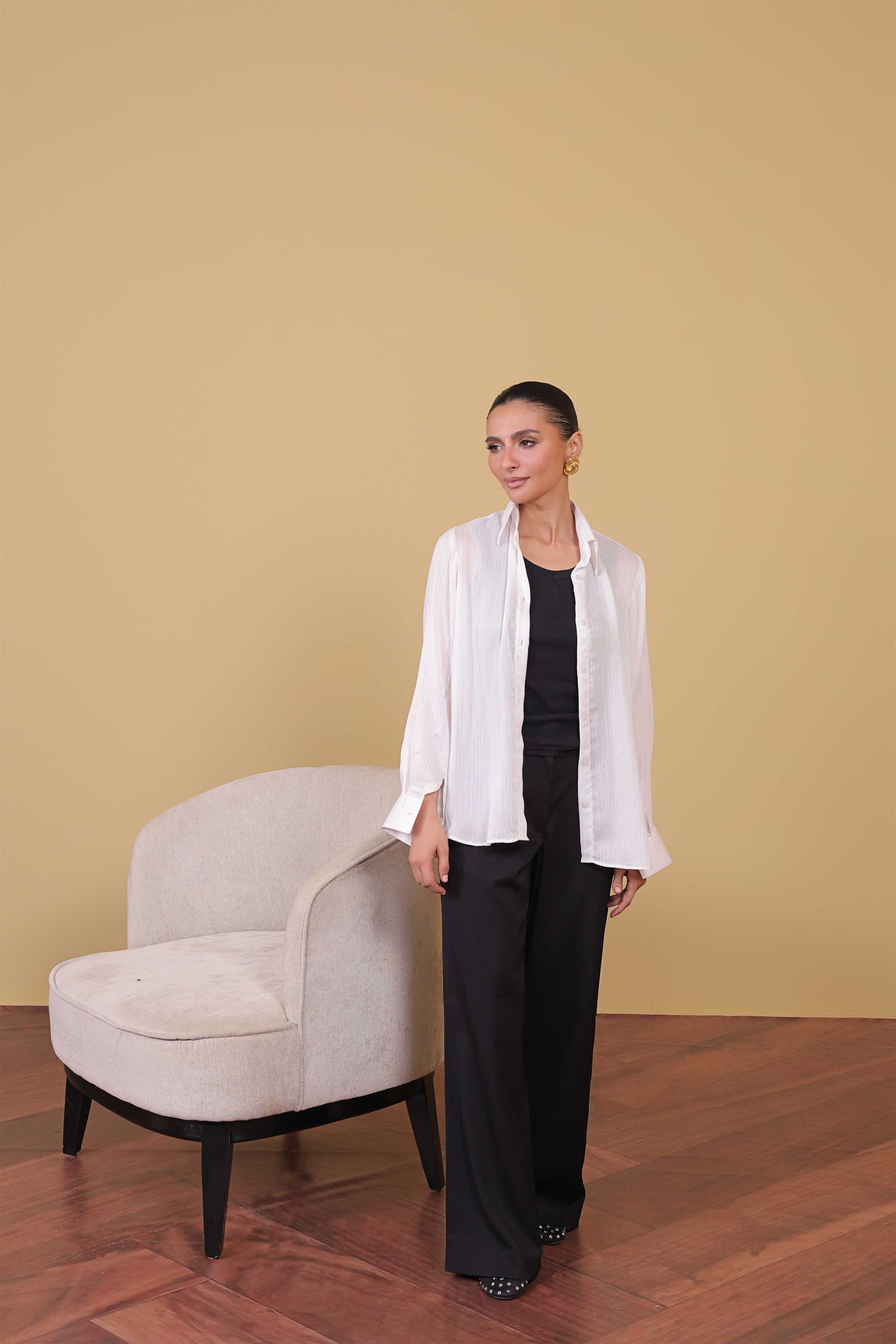 Sheer Button Down Shirt