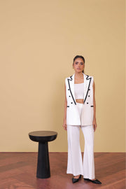 Monochrome Sleeveless Blazer