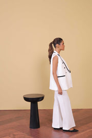 Monochrome Sleeveless Blazer