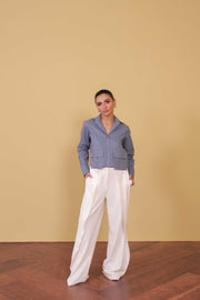Slate Utility Cropped Shirt