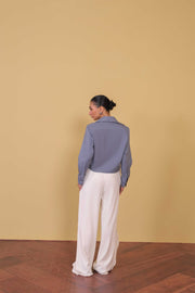 Slate Utility Cropped Shirt