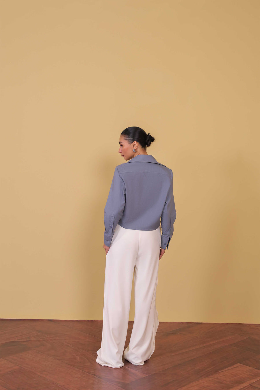 Slate Utility Cropped Shirt