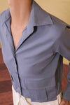 Slate Utility Cropped Shirt