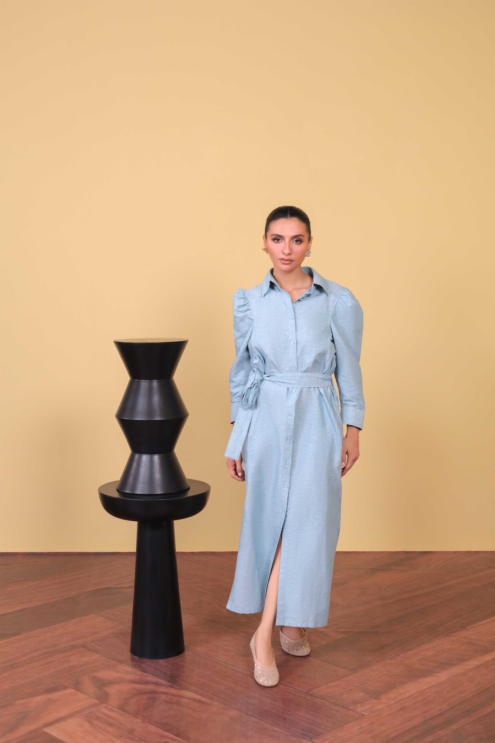 Skyline Belted Shirt Dress