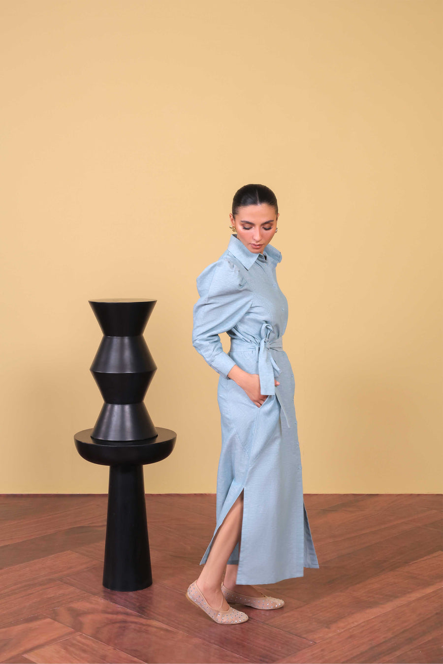 Skyline Belted Shirt Dress
