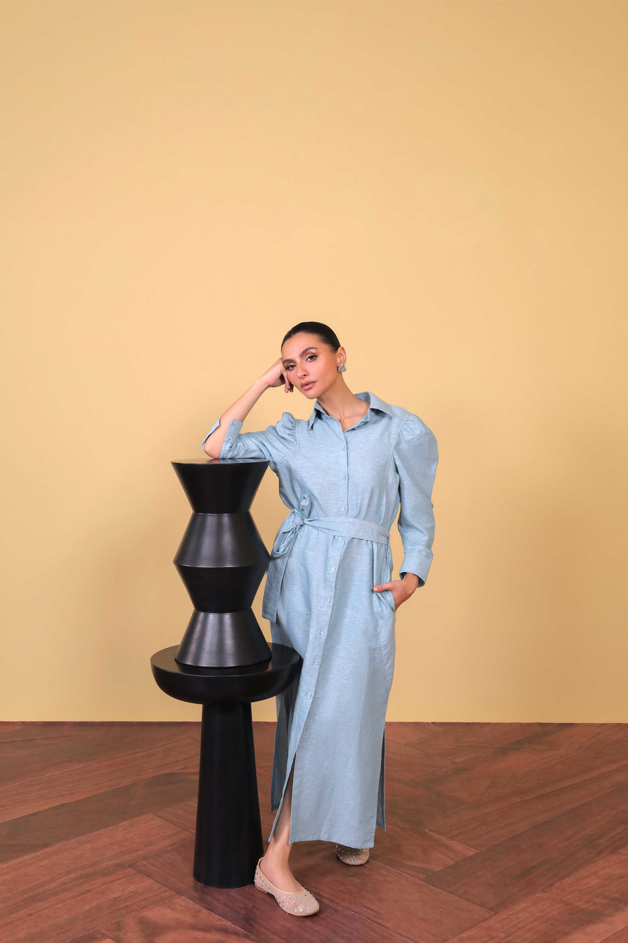 Skyline Belted Shirt Dress