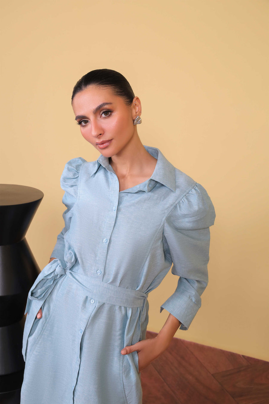 Skyline Belted Shirt Dress