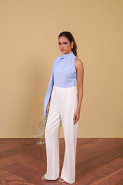 Azure Cape Sleeve Jumpsuit