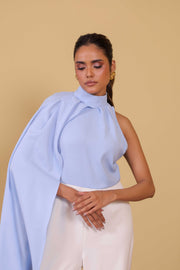 Azure Cape Sleeve Jumpsuit