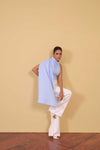 Azure Cape Sleeve Jumpsuit