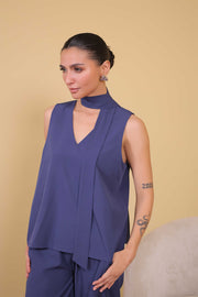 Midnight Scarf Neck Top