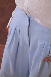 Powder Blue Wide Leg Trousers