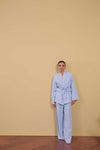 Powder Blue Tie Waist Blazer