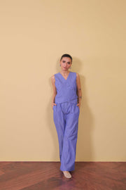 Soft Stripe Straight Trousers