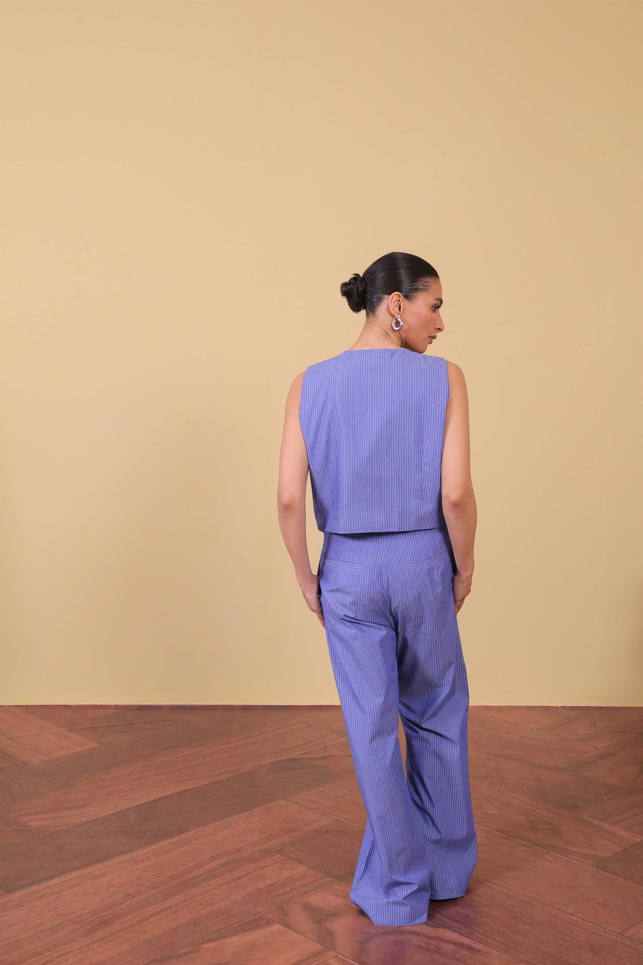 Soft Stripe Straight Trousers