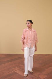Blush Peach Cutwork Top