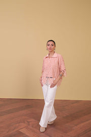 Blush Peach Cutwork Top