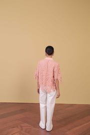 Blush Peach Cutwork Top