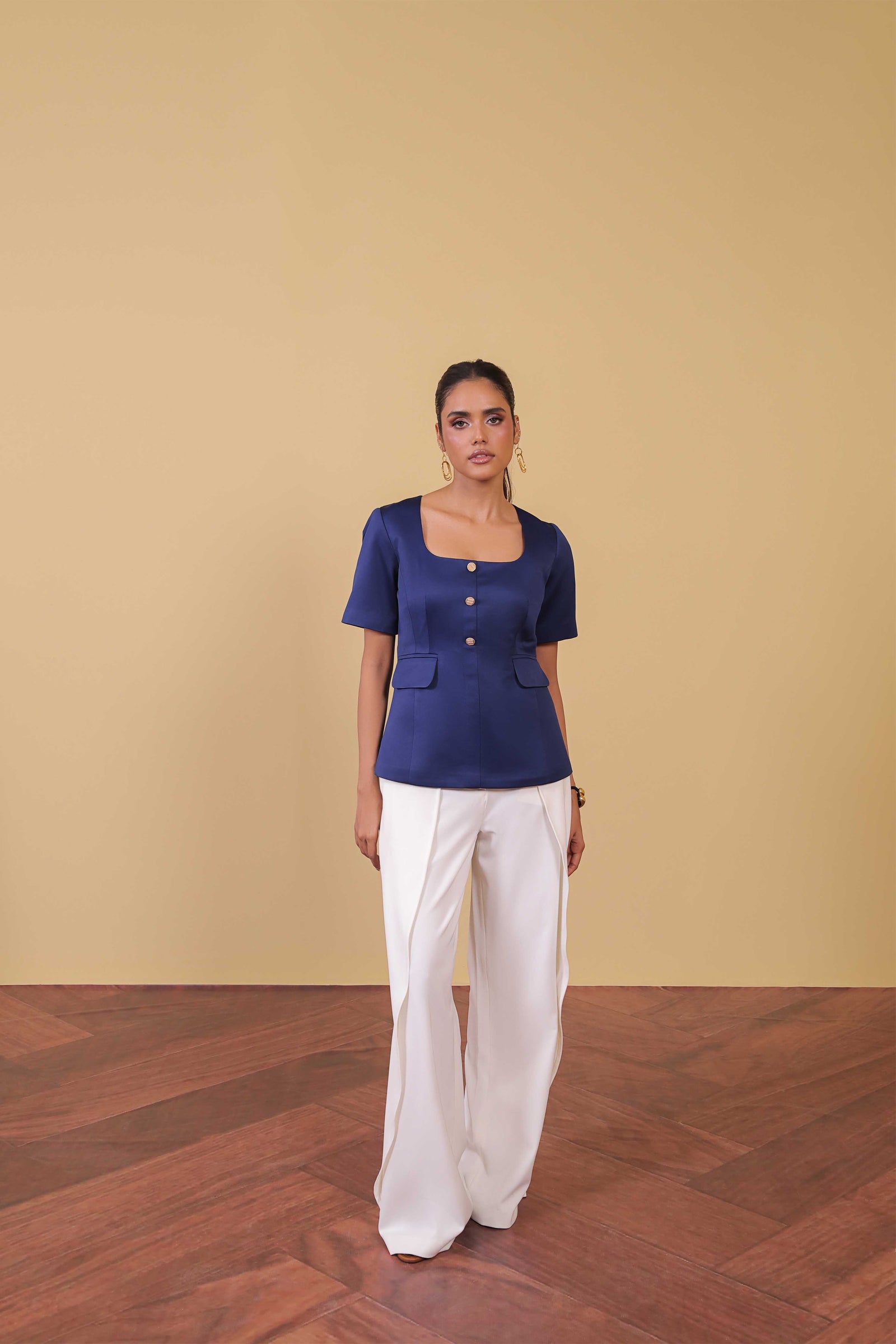 Midnight Square-Neck Top