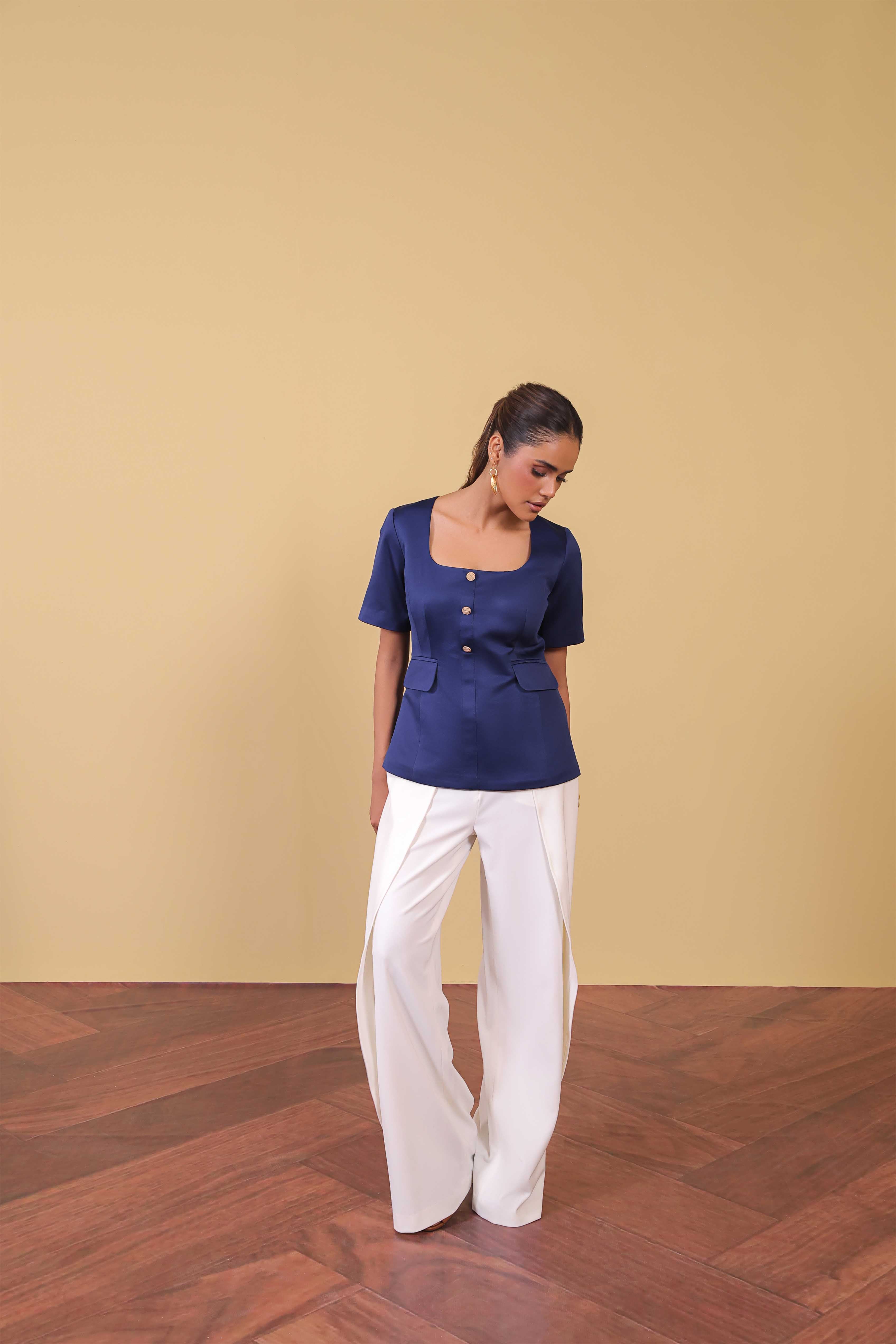Midnight Square-Neck Top