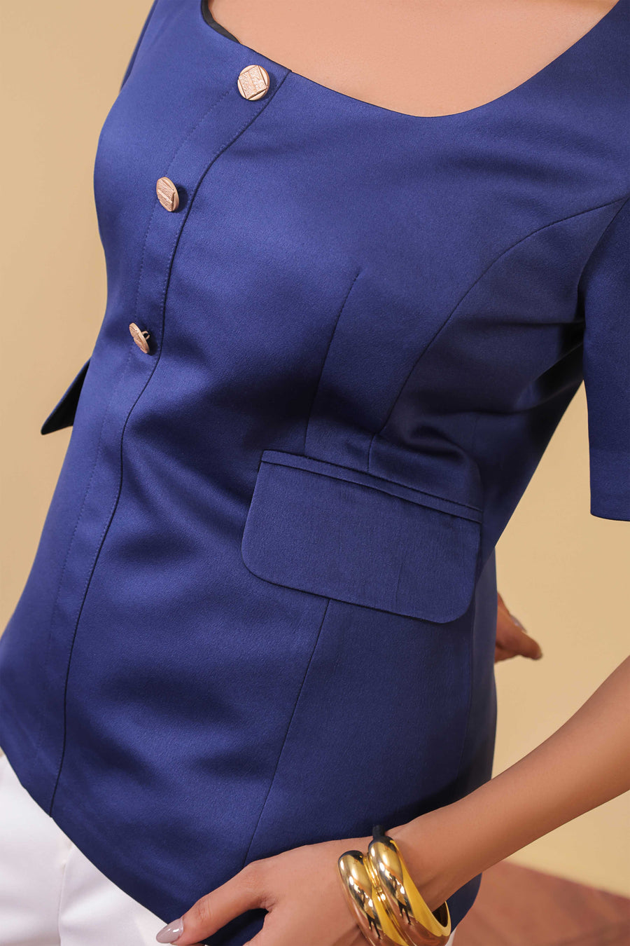 Midnight Square-Neck Top