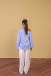 Powder Blue Off-Shoulder Shirt