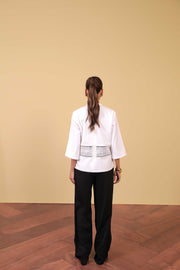 White Lace Panel Top