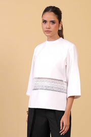 White Lace Panel Top