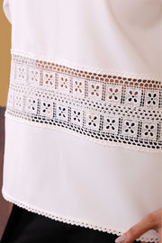 White Lace Panel Top