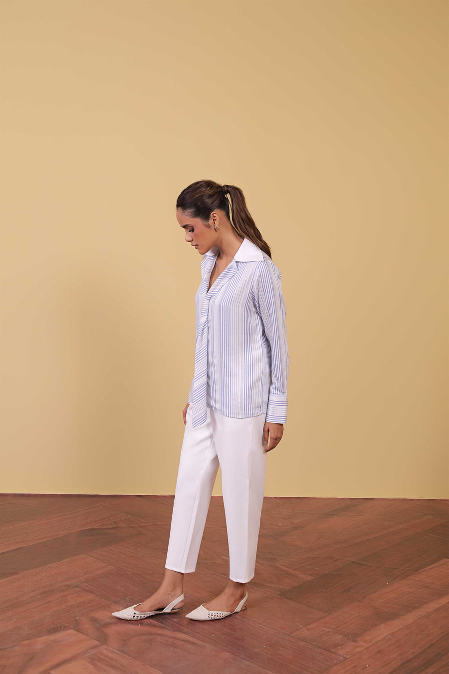 White Cropped Trousers