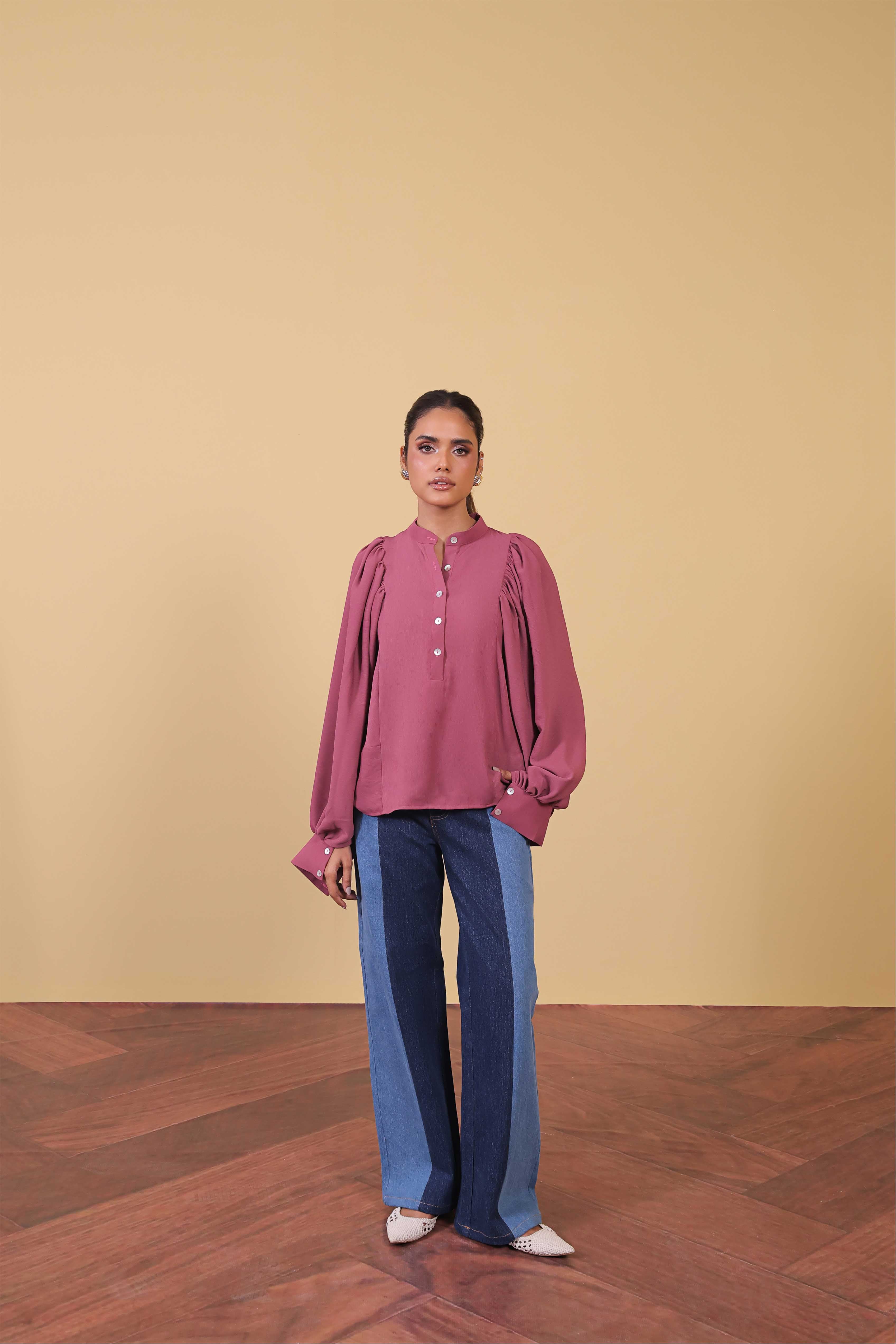 Plum Volume Sleeve Top