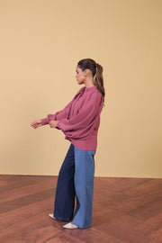 Plum Volume Sleeve Top