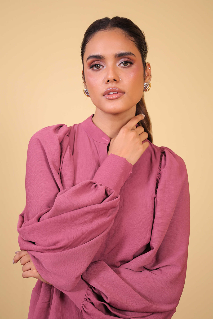 Plum Volume Sleeve Top