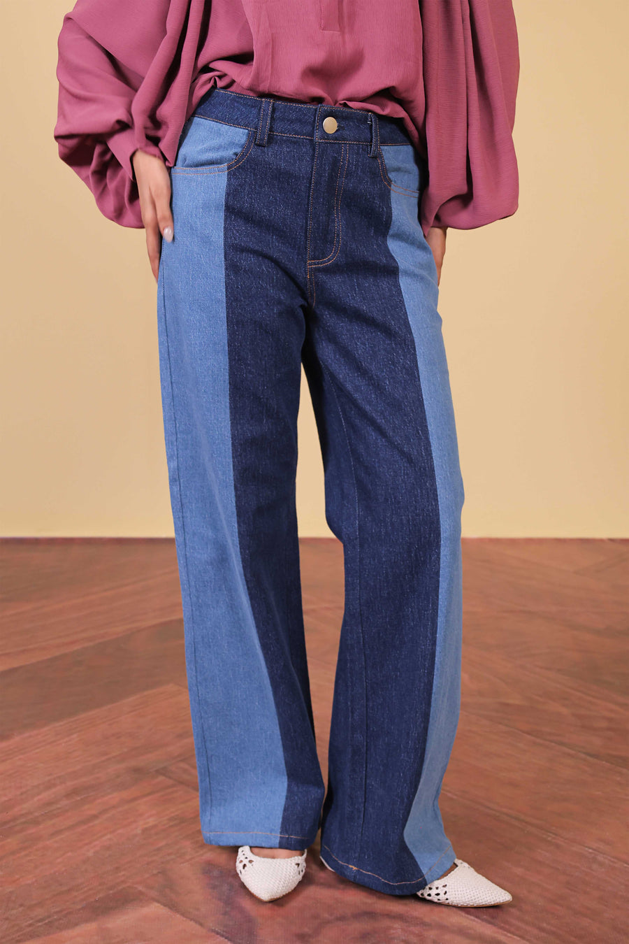 Split Panel Jeans