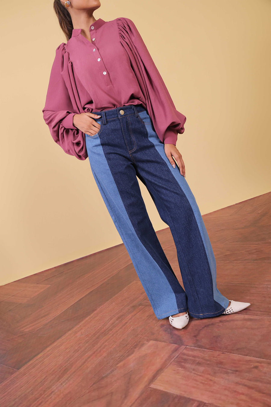 Split Panel Jeans