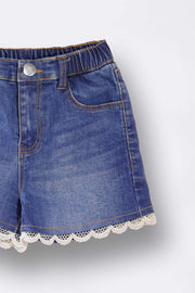 Lace Denim Shorts